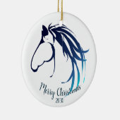カスタムクリスマスのクラシック頭のロゴ セラミックオーナメント (右)