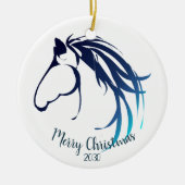 カスタムクリスマスのクラシック頭のロゴ セラミックオーナメント (正面)