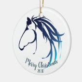 カスタムクリスマスのクラシック頭のロゴ セラミックオーナメント (左)
