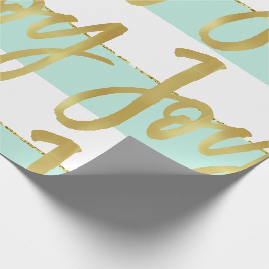 カスタムクリスマスの休日のグリーティングミント喜び。 ラッピングペーパー (角)