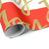 カスタムクリスマスの休日の挨拶の喜び。 ラッピングペーパー (ロールコーナー)