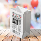 カスタムクリスマスの写真お洒落コラージュ ミディアムペーパーバッグ