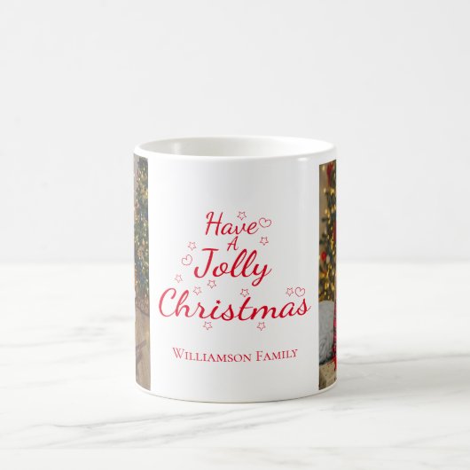 カスタムクリスマスの写真がすてきある コーヒーマグカップ (中央)