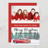 カスタムクリスマスの写真カードクラシック車 シーズンカード (正面/裏面)