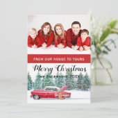 カスタムクリスマスの写真カードクラシック車 シーズンカード (スタンド正面)