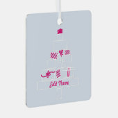 カスタムクリスマスの名前と写真 メタルオーナメント (正面右)