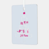 カスタムクリスマスの名前と写真 メタルオーナメント (正面左)