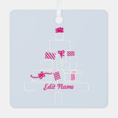 カスタムクリスマスの名前と写真 メタルオーナメント (正面)