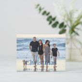 カスタムクリスマスの名前と年の写真 シーズンポストカード (スタンド正面)