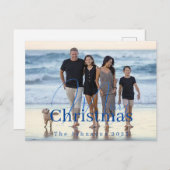 カスタムクリスマスの名前と年の写真 シーズンポストカード (正面/裏面)