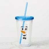 カスタムクリスマスの名前&雪だるま顔アクリル アクリルタンブラー (裏面)