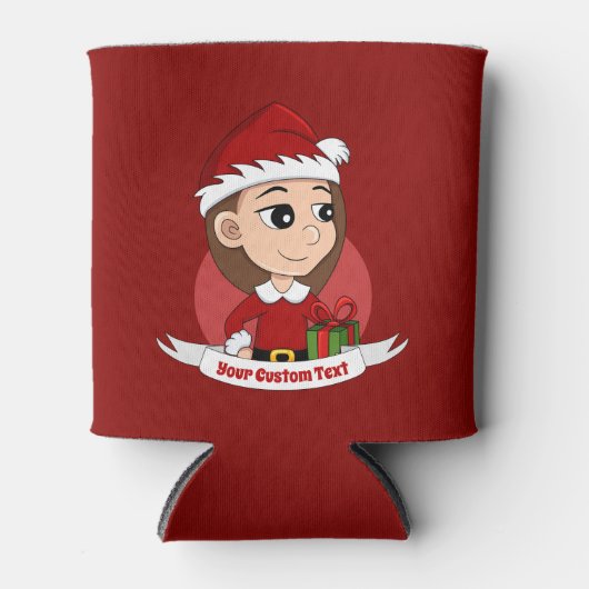 カスタムクリスマスの女の子の漫画はクーラー 缶クーラー (正面)