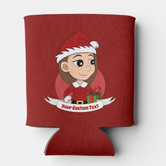 カスタムクリスマスの女の子の漫画はクーラー 缶クーラー (裏面)