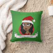 カスタムクリスマスの女の子漫画 クッション (ブランケット)