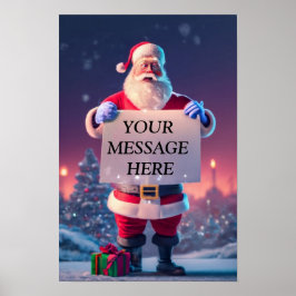 カスタムクリスマスの挨拶:サンタの特別サインボア ポスター