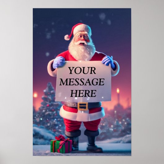 カスタムクリスマスの挨拶：サンタの特別サインボア ポスター (正面)