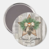 カスタムクリスマスの挨拶/名前 マグネット (正面/裏面)