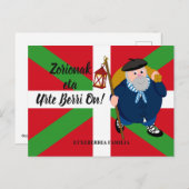 カスタムクリスマスの挨拶、Olentzero + Ikurriina: シーズンポストカード (正面/裏面)