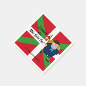 カスタムクリスマスの挨拶、Olentzero + Ikurriina: スタンダードカクテルナプキン (角)