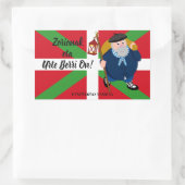 カスタムクリスマスの挨拶、Olentzero + Ikurriina: 長方形シール (バッグ)