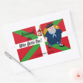 カスタムクリスマスの挨拶、Olentzero + Ikurriina: 長方形シール (封筒)