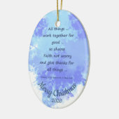 カスタムクリスマスの日付信仰を心配しない選択 セラミックオーナメント (左)