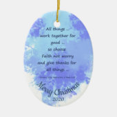 カスタムクリスマスの日付信仰を心配しない選択 セラミックオーナメント (正面)