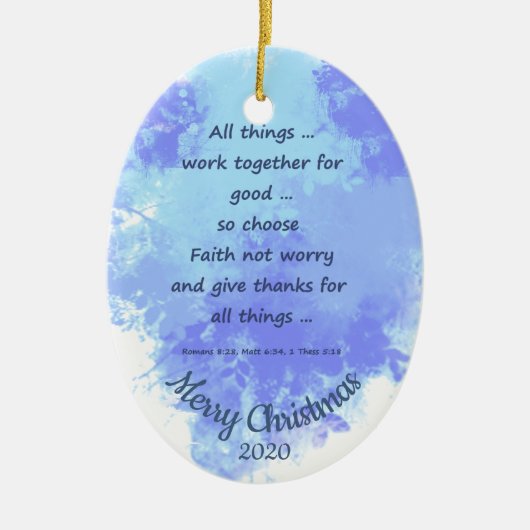 カスタムクリスマスの日付信仰を心配しない選択 セラミックオーナメント (正面)