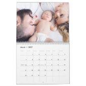 カスタムクリスマスの水彩松の個人的な写真 カレンダー (3月 2027)