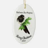 カスタムクリスマスの男実在人がマグパイズのおもしろいのように セラミックオーナメント (右)
