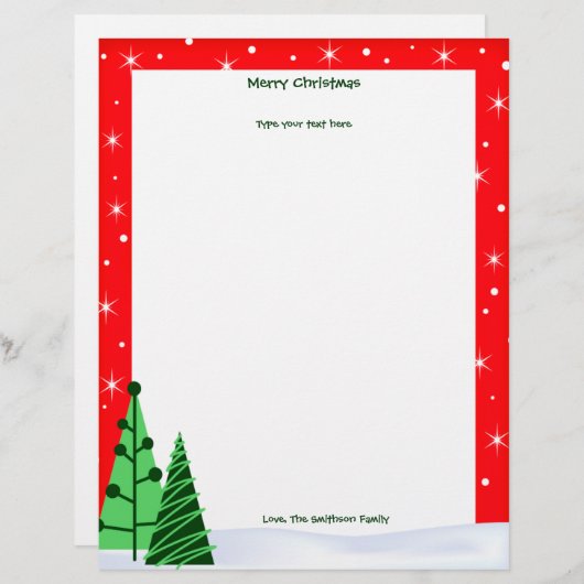 カスタムクリスマスの祭日/クリスマスツリー文字の固定 (正面/裏面)