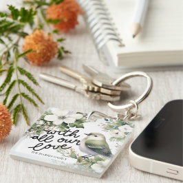 カスタムクリスマスの花と鳥の枕 – 愛と キーホルダー