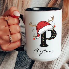 カスタムクリスマスアルファベットマグギフト お母さんとお父さんへ マグカップ