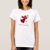 カスタムクリスマスエンジェルバッファロープレイドホリデー Tシャツ (正面)