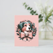 カスタムクリスマスオーストラリア羊飼い犬リース カード (スタンド正面)