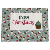 カスタムクリスマスカップケーキ抱き枕 ラージペーパーバッグ (正面)