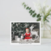 カスタムクリスマスカードかわいいパーソナライズされた写真 ポストカード (スタンド正面)