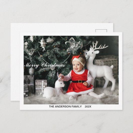 カスタムクリスマスカードかわいいパーソナライズされた写真 ポストカード (正面/裏面)