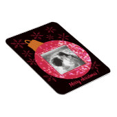 カスタムクリスマスカードのフォトコラージュブラック マグネット (右側)