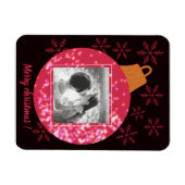 カスタムクリスマスカードのフォトコラージュブラック マグネット (横)