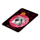 カスタムクリスマスカードのフォトコラージュブラック マグネット (左側)