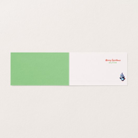 カスタムクリスマスカード雪だるまスケートで滑る (内部フラット)