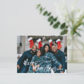 カスタムクリスマスカード、家族の写真ホリデーカード シーズンポストカード (スタンド正面)