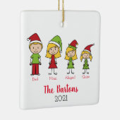 カスタムクリスマスキャラクターファパーソナライズされたミリ セラミックオーナメント (右)