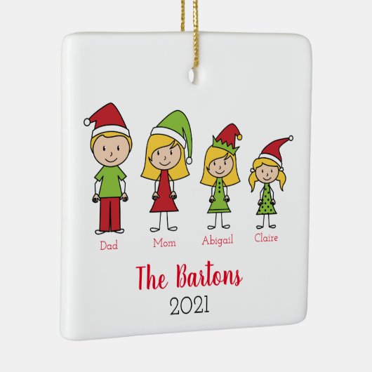 カスタムクリスマスキャラクターファパーソナライズされたミリ セラミックオーナメント (右)