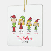 カスタムクリスマスキャラクターファパーソナライズされたミリ セラミックオーナメント (左)