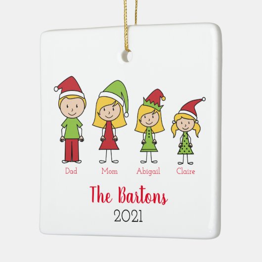 カスタムクリスマスキャラクターファパーソナライズされたミリ セラミックオーナメント (左)