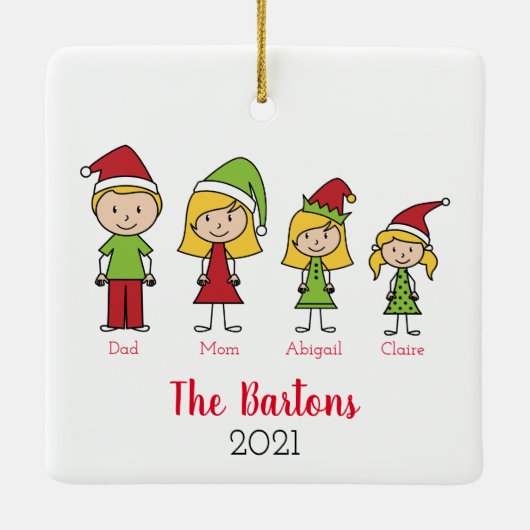 カスタムクリスマスキャラクターファパーソナライズされたミリ セラミックオーナメント (裏面)