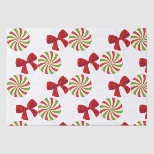 カスタムクリスマスキャンディとマッチングテディベア 薄葉紙 (正面)