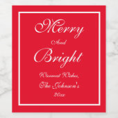 カスタムクリスマスギフト与えの可愛いシック ワインラベル (シングルラベル)